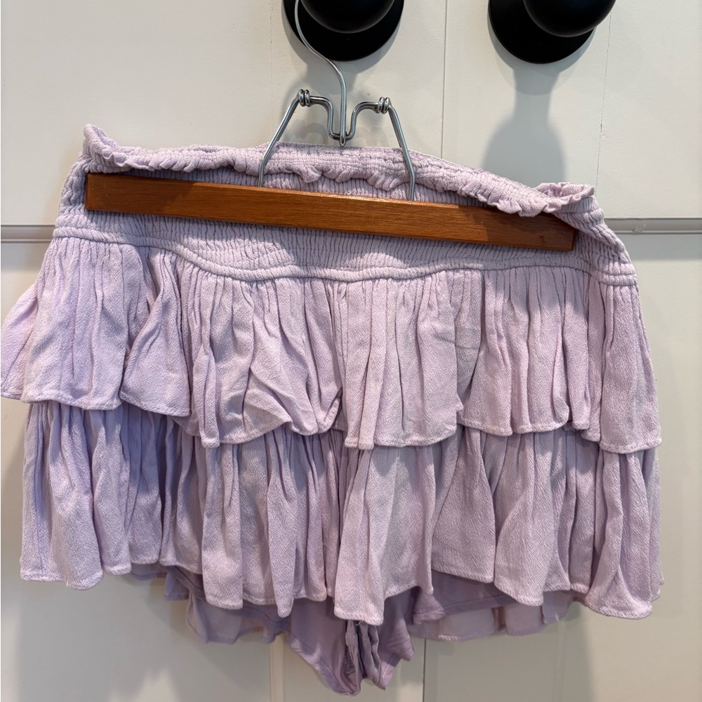 Lavender Ruffled Mini Skirt